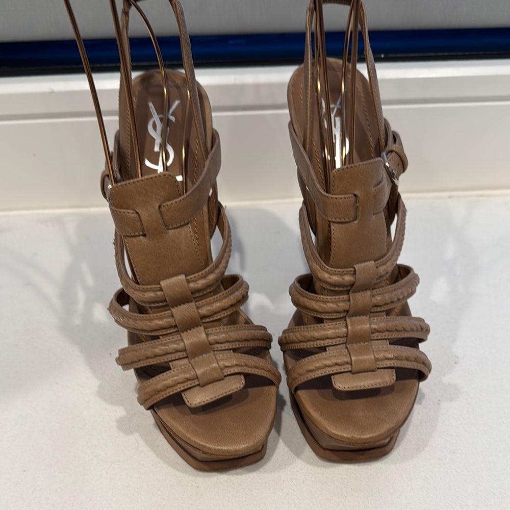 Yves Saint Laurent Tan Strappy Women's Sandals